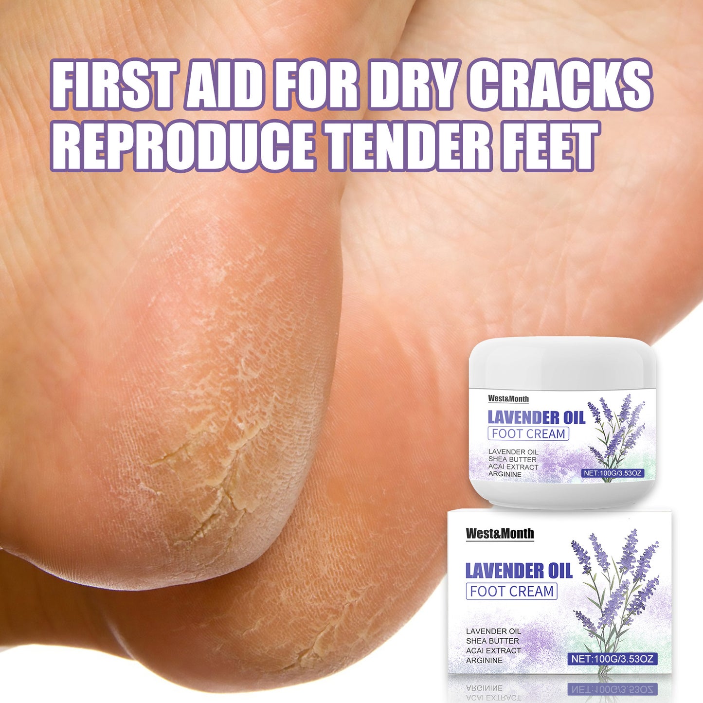 Lavender Oil Foot Cream - Deep Hydrating & Anti-Cracking Moisturizer