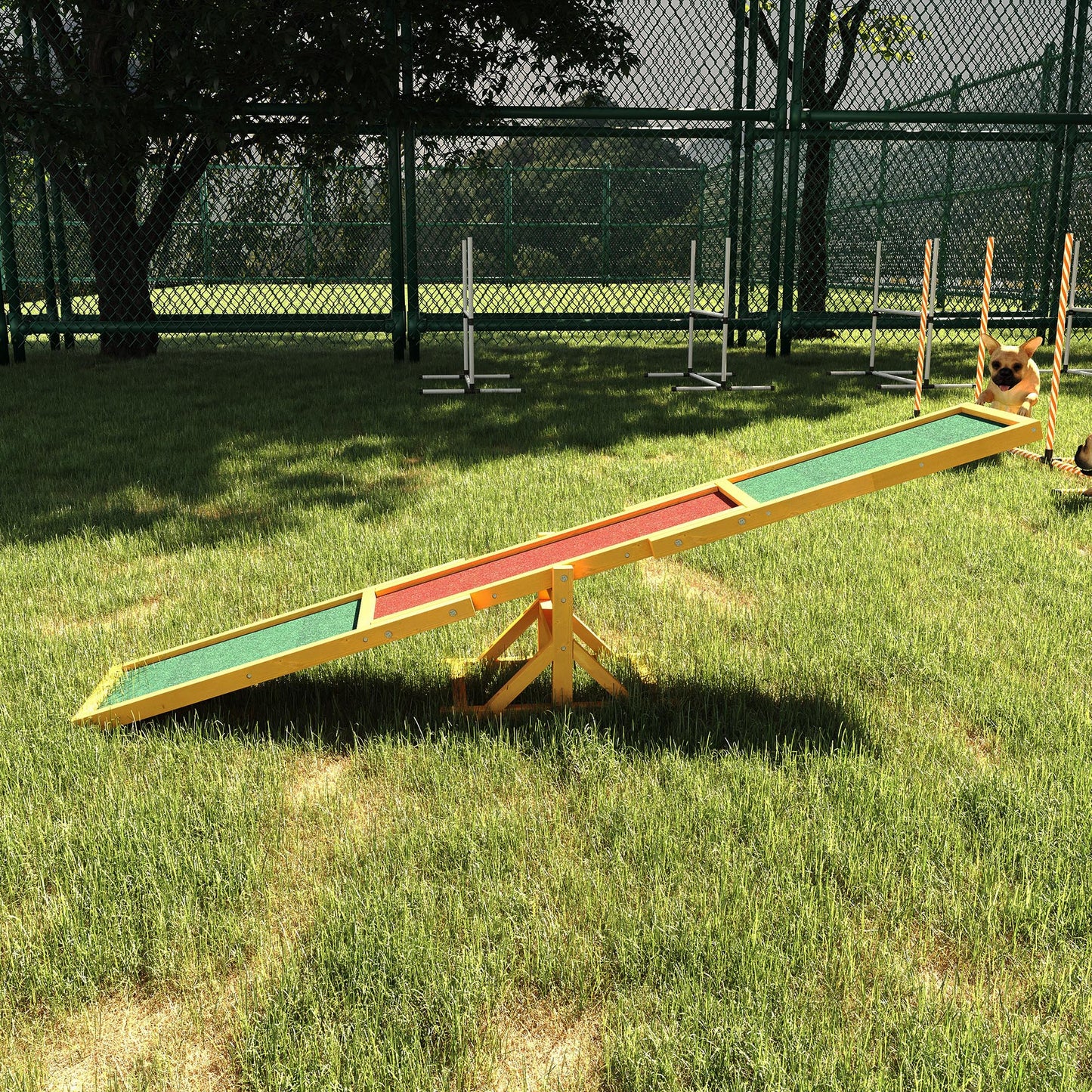 Wooden Dog Agility Seesaw for Training & Exercise - Weather-Resistant Pet Toy