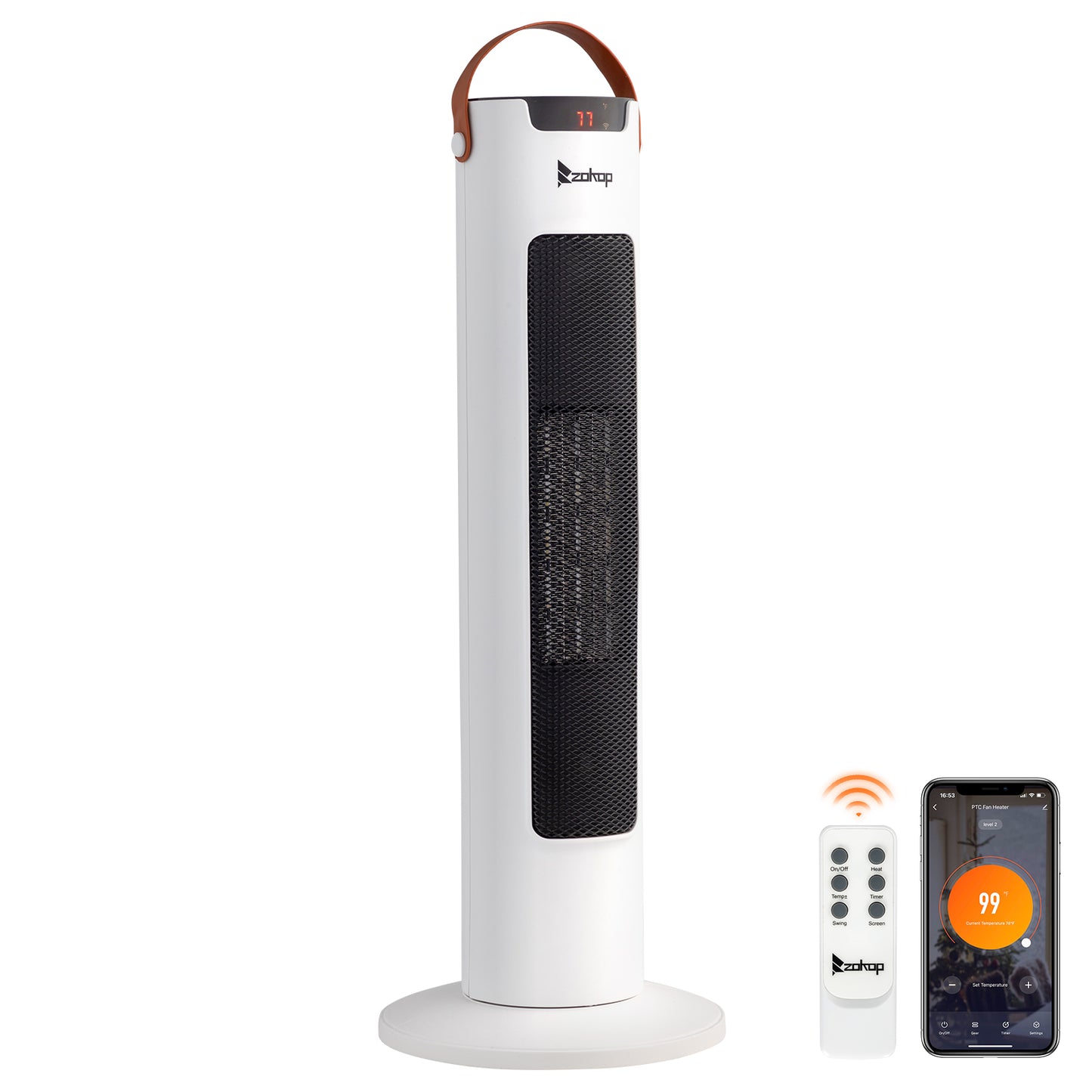 24-Inch Tower Space Heater 1500W WiFi App & Remote Control Thermostat