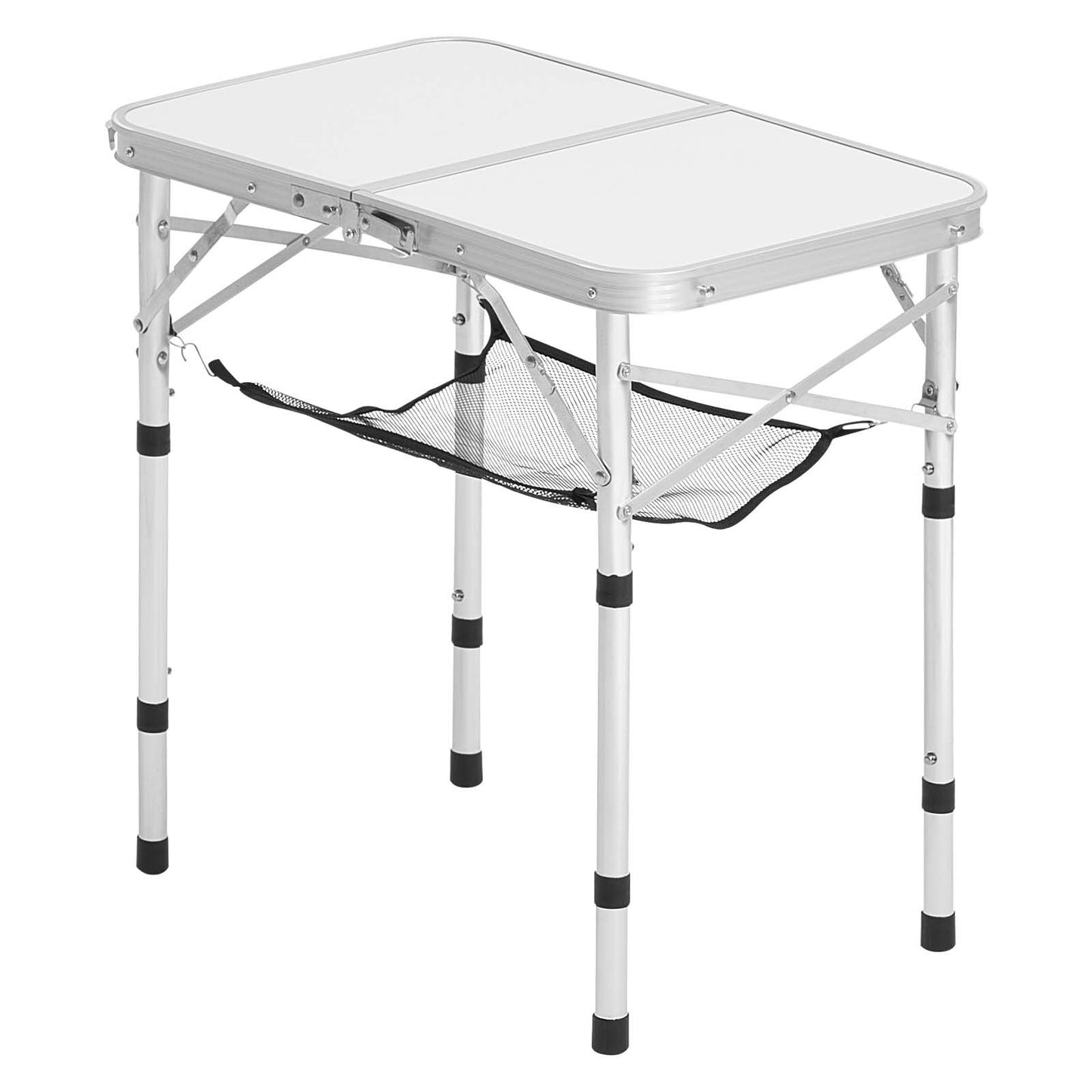 2ft Folding Portable Camping Table - Adjustable Height, Aluminum
