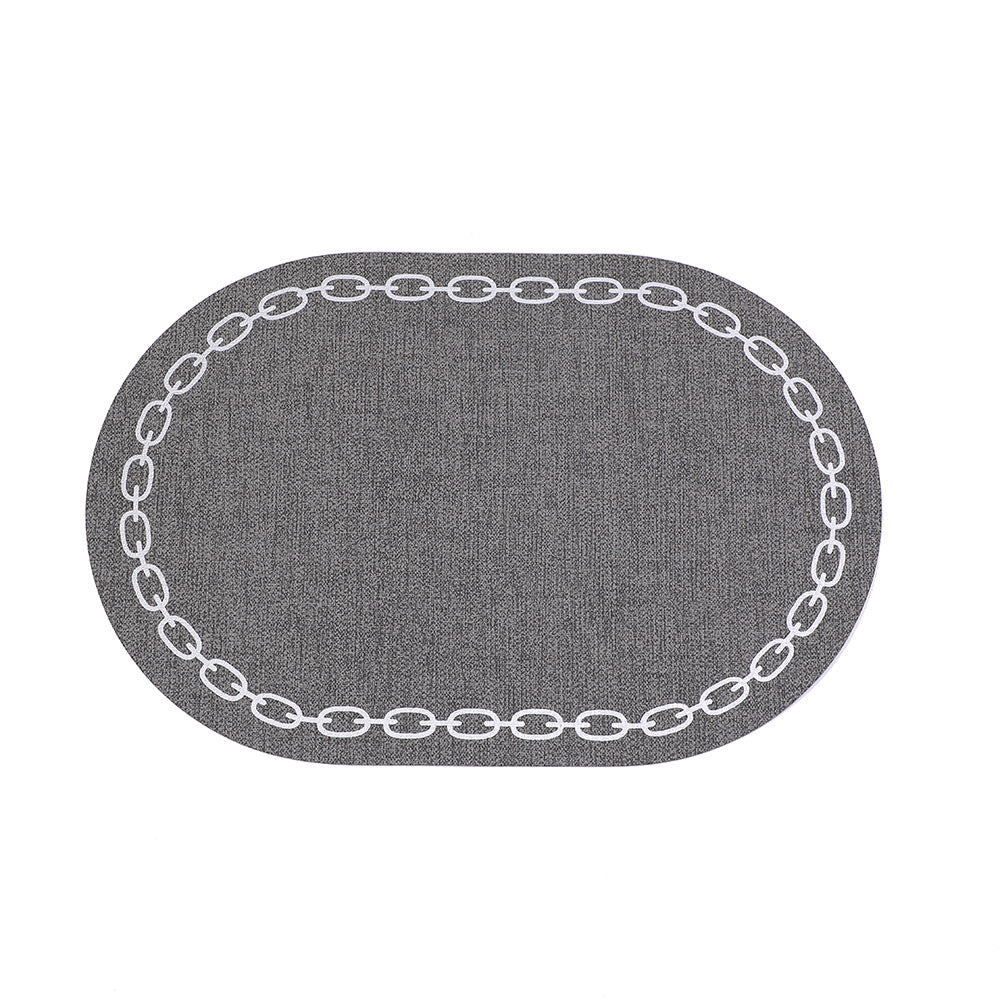 Nordic-Style Linen-Textured Leather Chain-Link Placemat - Home Decor