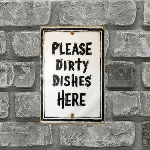 Funny Dishwasher-Free Zone Metal Sign - Rustic Kitchen Decor
