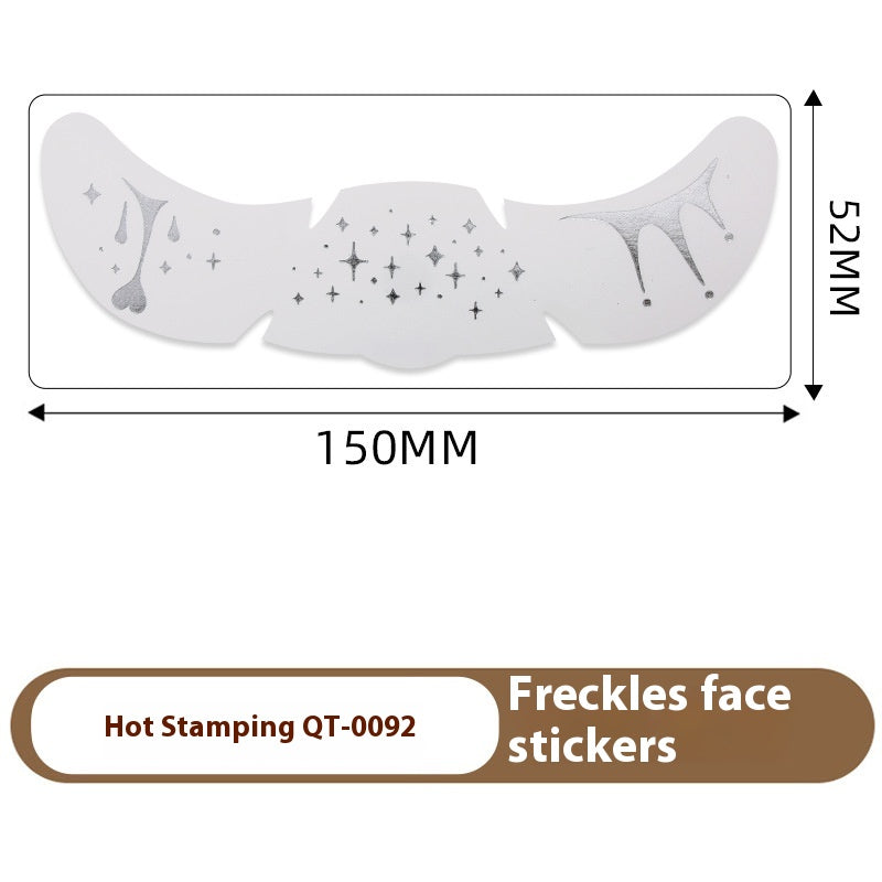 Freckle Tattoo Stickers Gold and Silver - Facial Skin Decor, 150x52mm, 1 or 6 Pcs