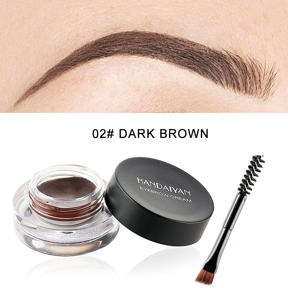 Waterproof Long-Lasting Eyebrow Cream Set - 12 Colors with Brush