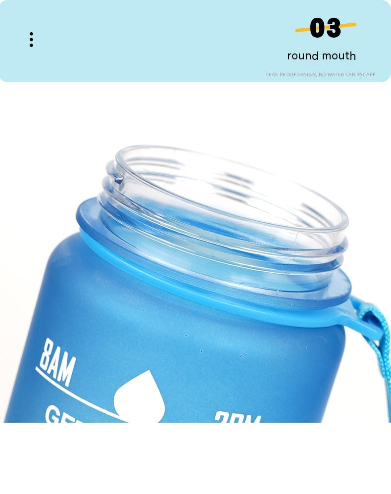 Large Capacity Sports Water Bottle - Gradient Cup with Lanyard 1000ml