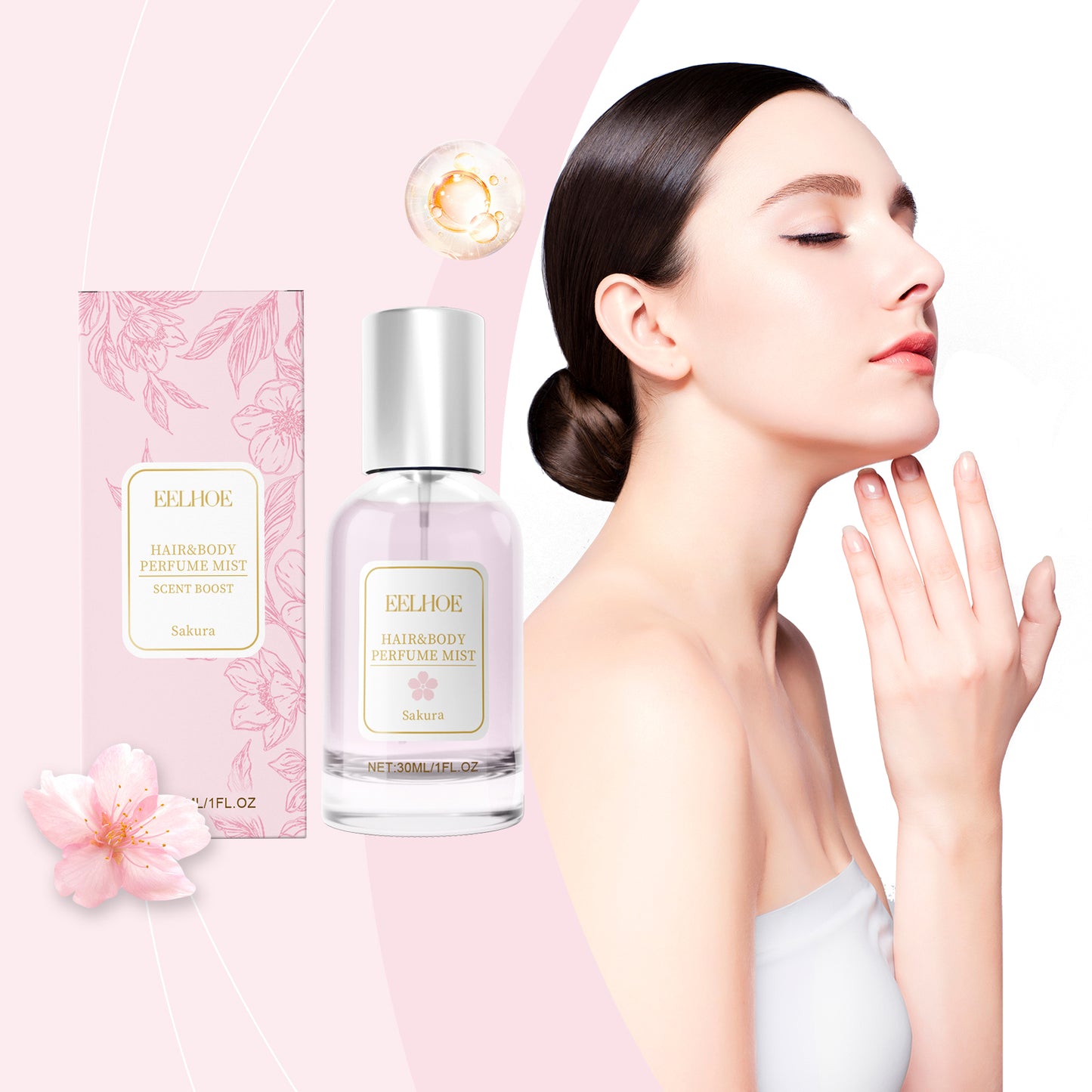 Cherry Blossom Body and Hair Fragrance Spray - Refreshing Floral Scent