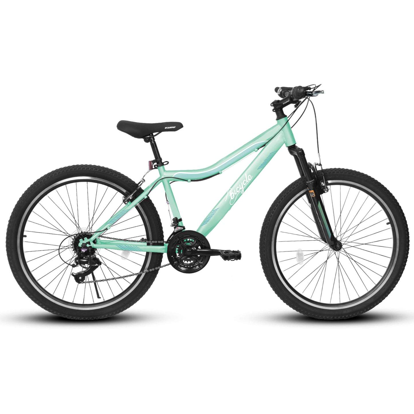 A26208D Mountain Bike 24/26 Inch - Carbon Steel Frame, 21 Speed, Green