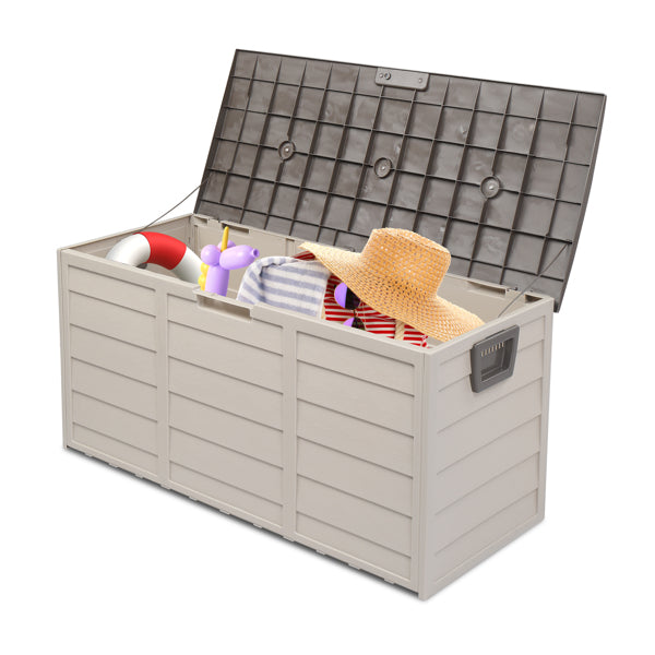 75 Gallon Weather-Resistant Plastic Outdoor Storage Box with Wheels