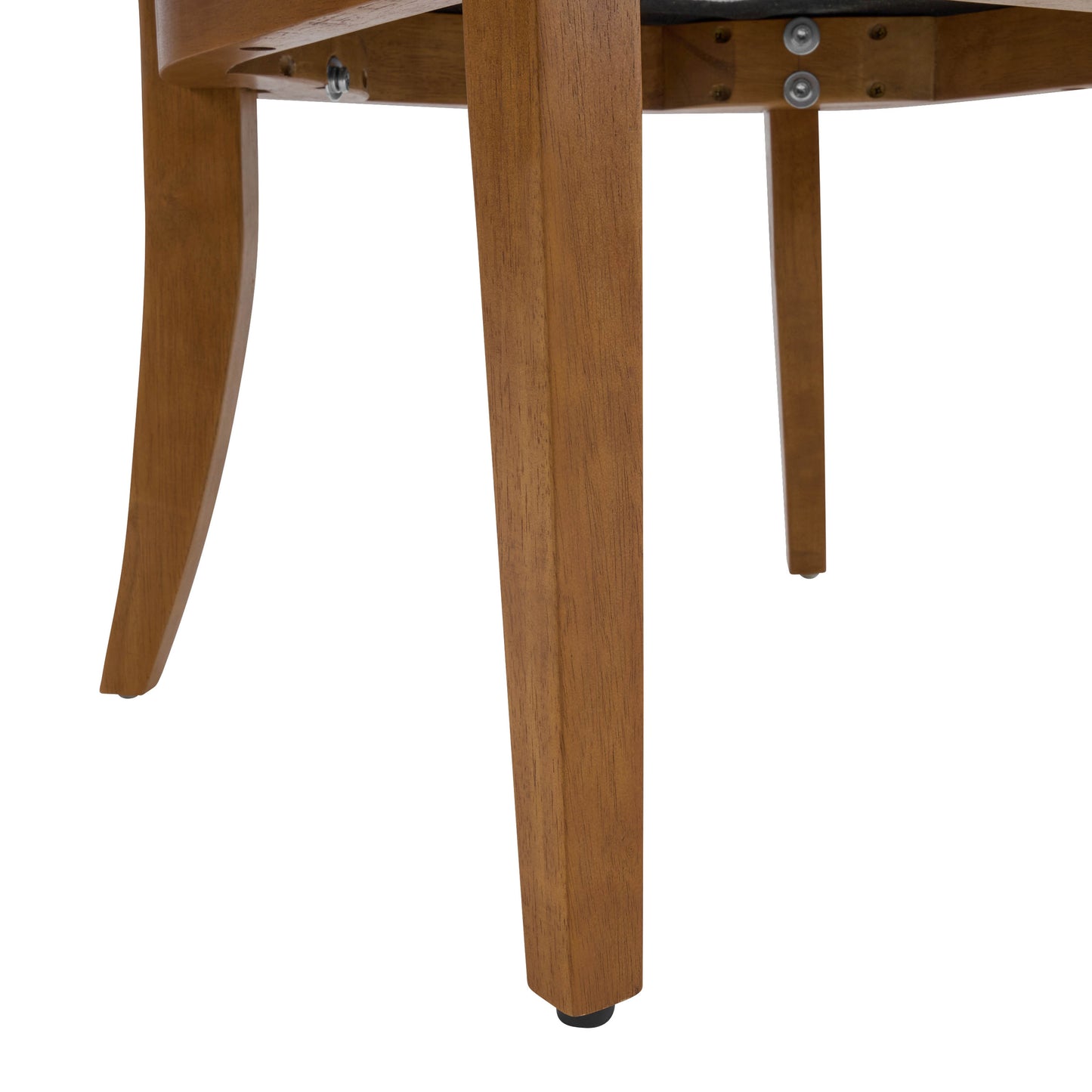 Upholstered Dining Chairs with Armrests - Set of 2, Walnut & Beige