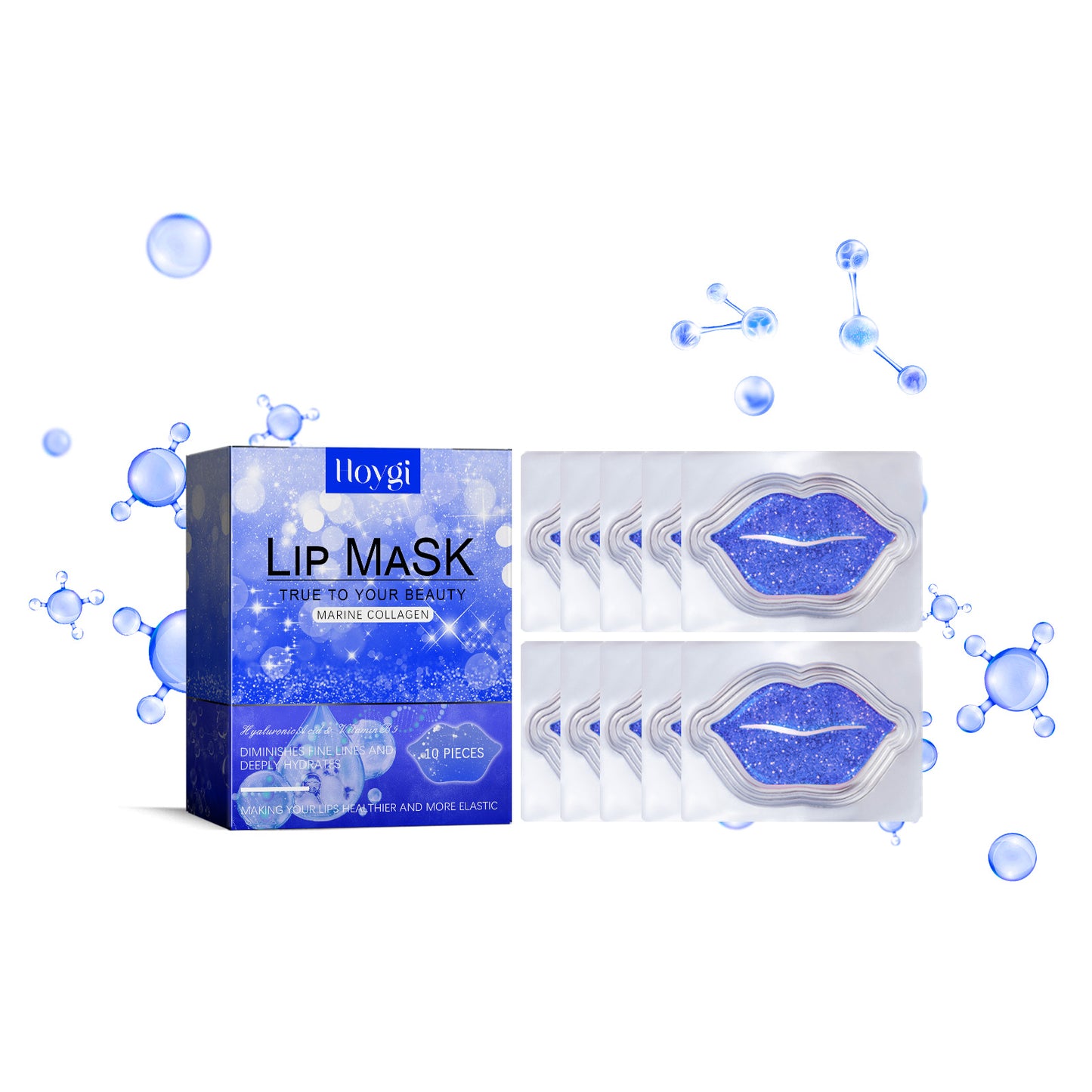 Marine Collagen Lip Mask - Deep Moisturizing & Anti-Wrinkle Treatment (10pc)