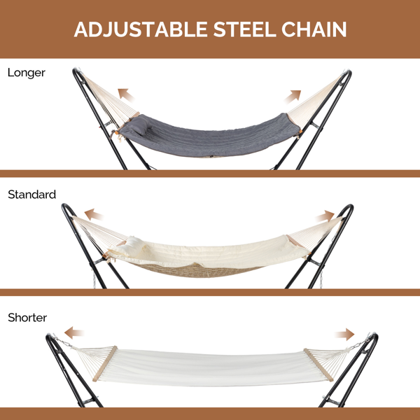 Heavy Duty Adjustable Hammock Set with Stand - Beige