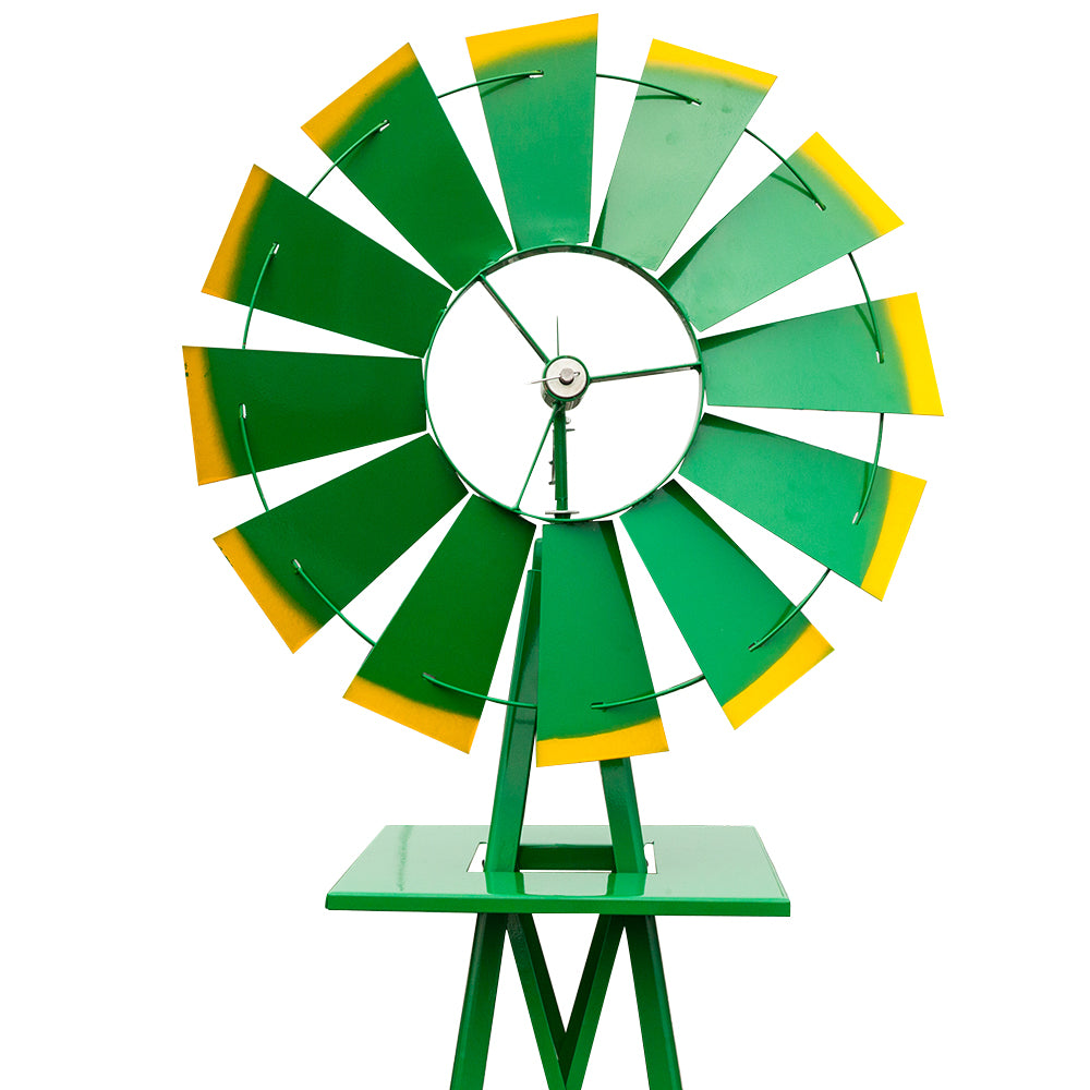 8FT Weather-Resistant Garden Windmill with Steel Frame for Lawn Decor