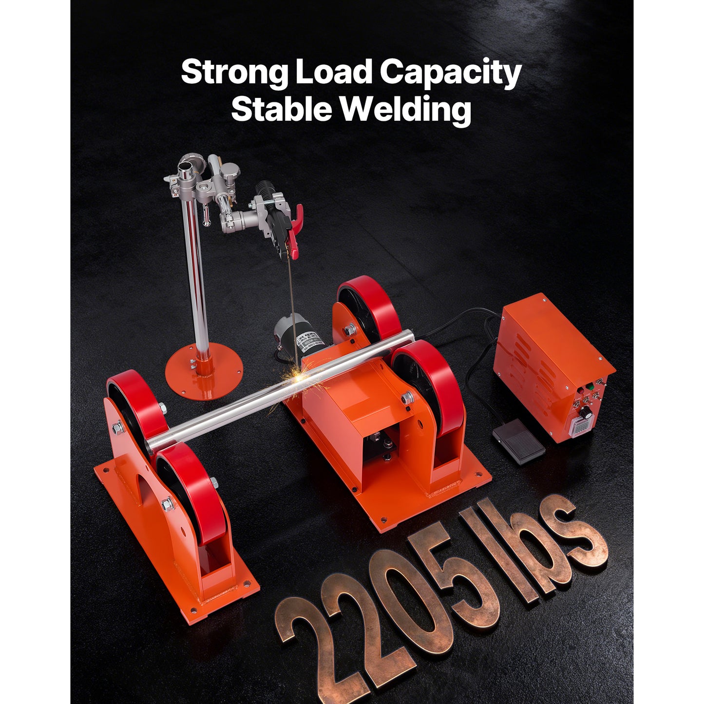 Adjustable Pipe Turning Roller with PU Rollers 2205 Lbs Load Support for Welding Equipment
