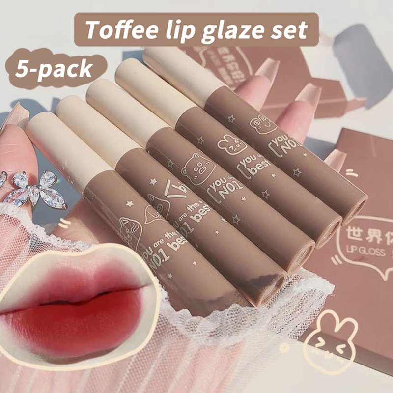 Lip Lacquer Set - 5 Colors Matte Long-Lasting Moisturizing