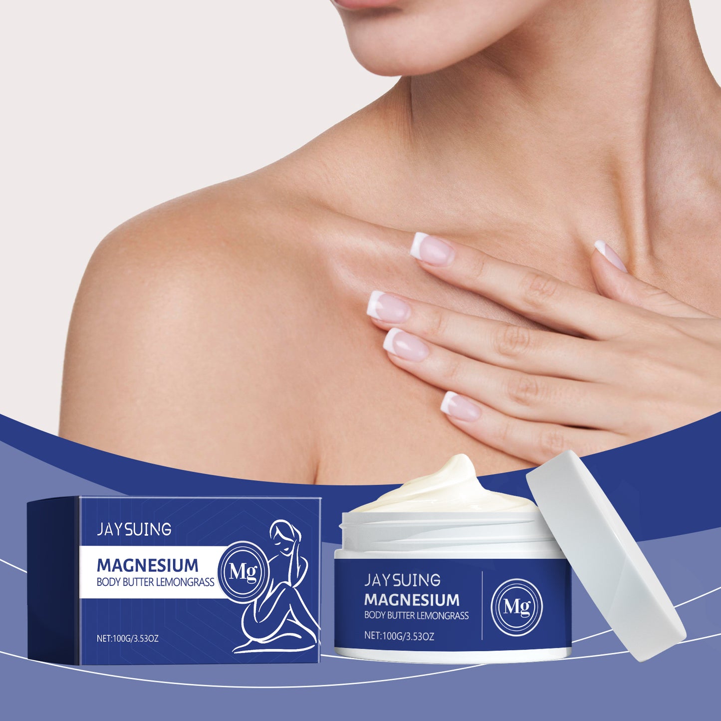 Lemongrass Magnesium Body Lotion for Muscle Relaxation & Nighttime Sleep