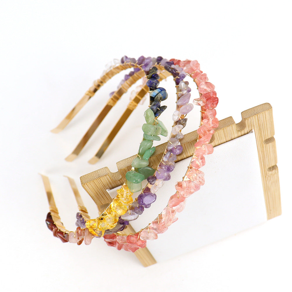 Crystal Natural Stone Headband - 6cm Wide