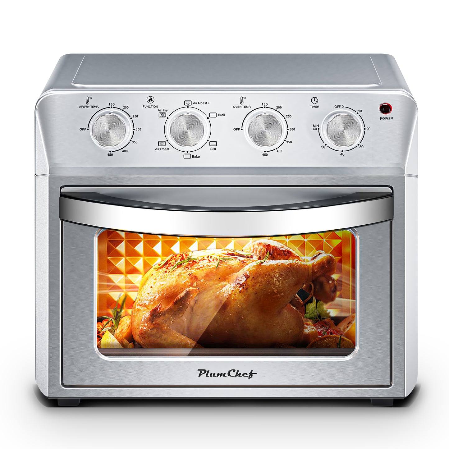 27.5QT 6-in-1 Air Fryer Toaster Oven - Stainless Steel