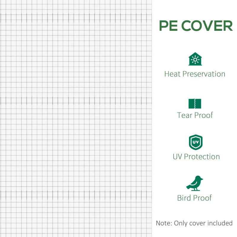 Heavy Duty Waterproof Greenhouse Cover with Windows & Reinforcement Grid
