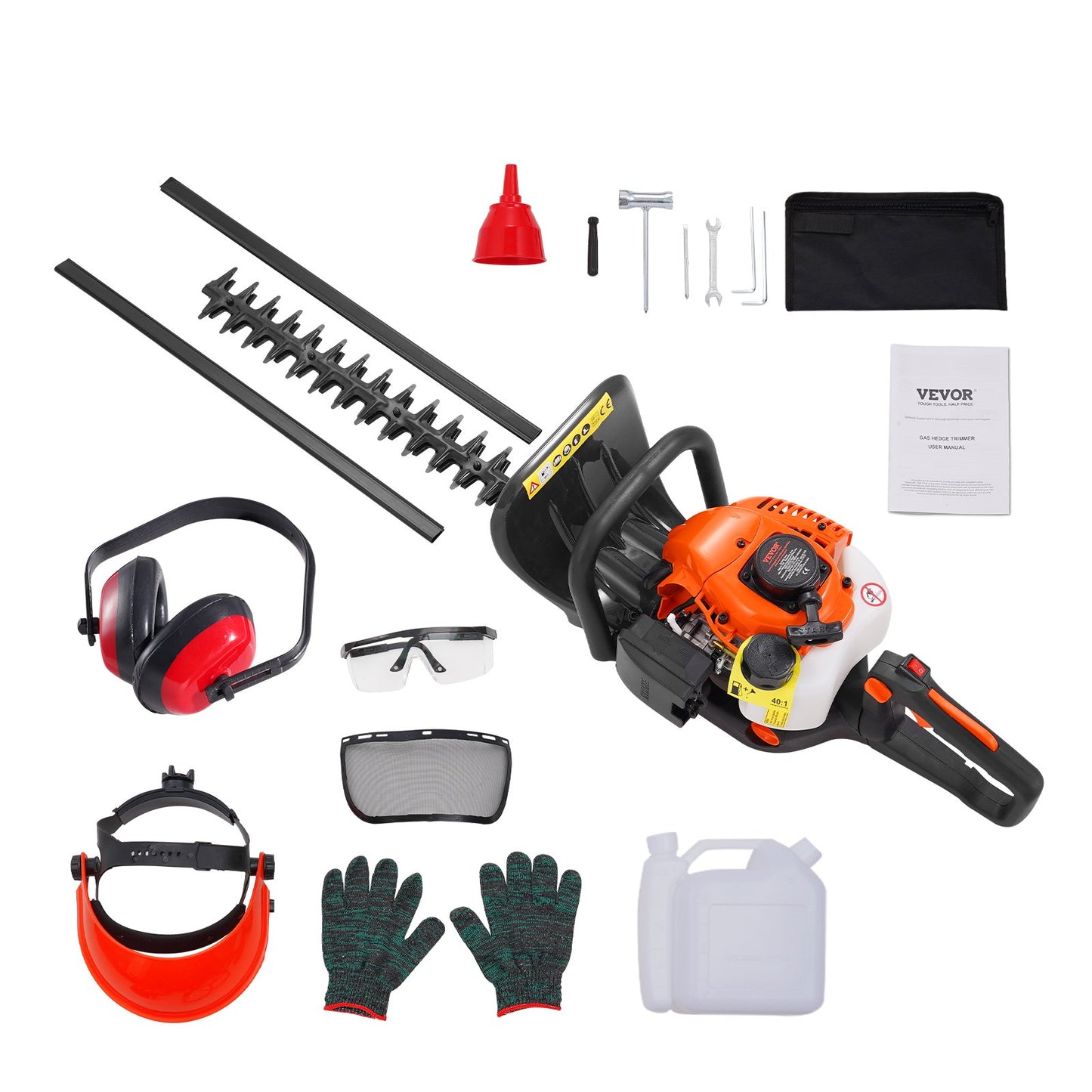 Gas Powered Hedge Trimmer 23.2-Inch Dual Blade 2-Stroke Garden Tool