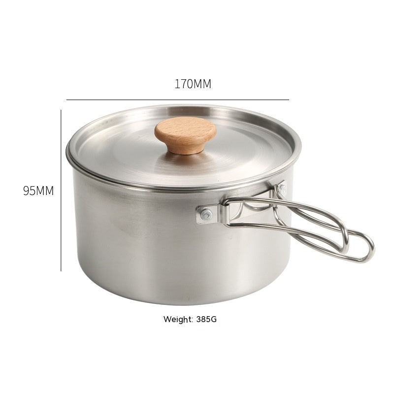 Portable Outdoor Cookware Set with Folding Pans & Windproof Gas Stove