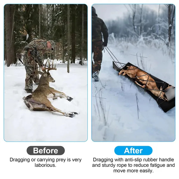 Deer Drag Sled with Handle for Hunting, Ice Fishing, Hauling Firewood