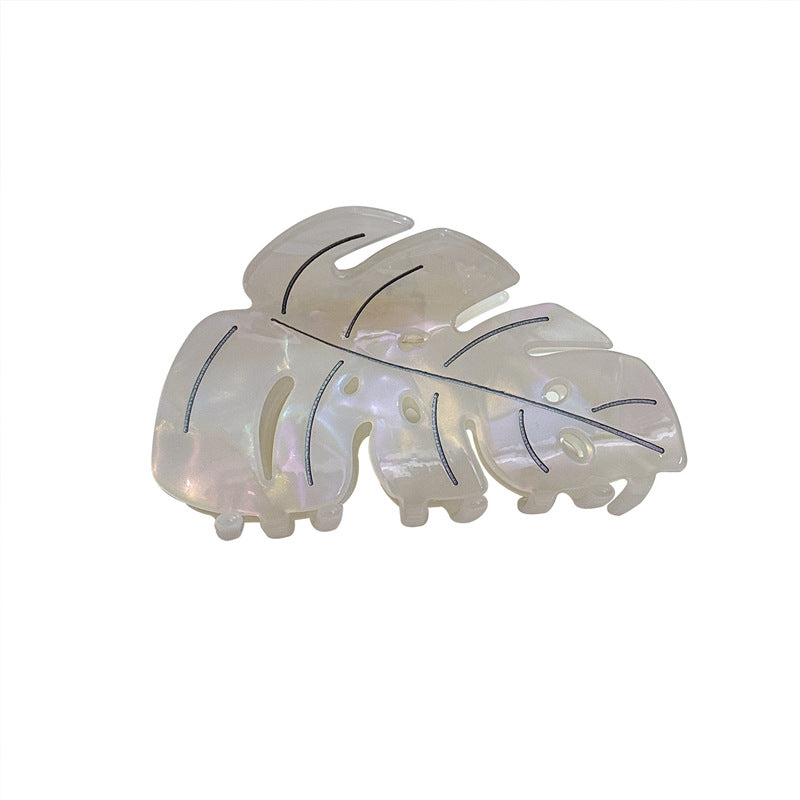 Colorful Acetate Leaf Barrettes - 9.3cm Hair Clips