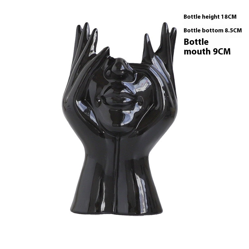 Black Ceramic Vase - European Style Home Decor Ornament