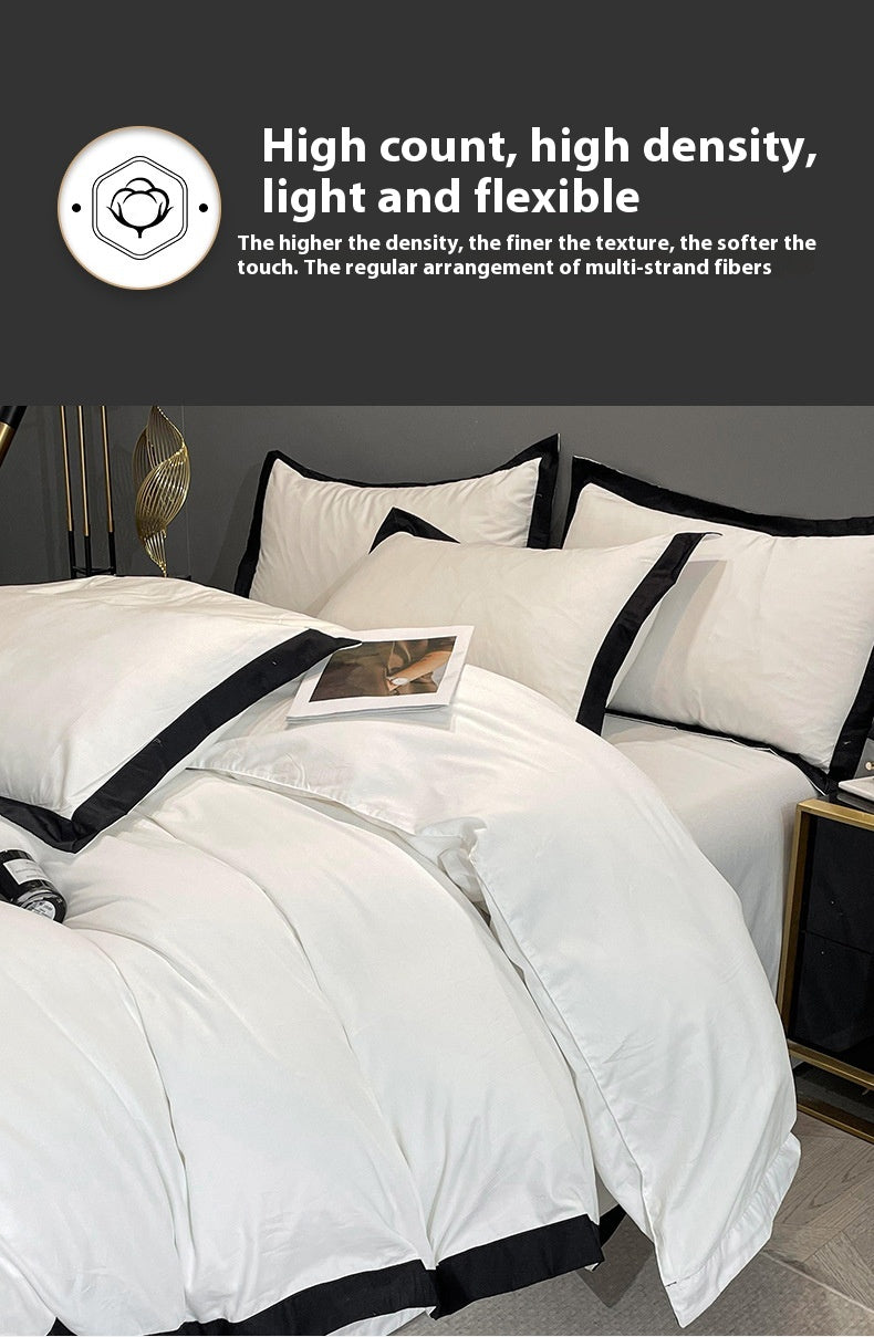 Four-Piece Velvet Bedding Set - Fitted Sheet Duvet Cover Pillowcase