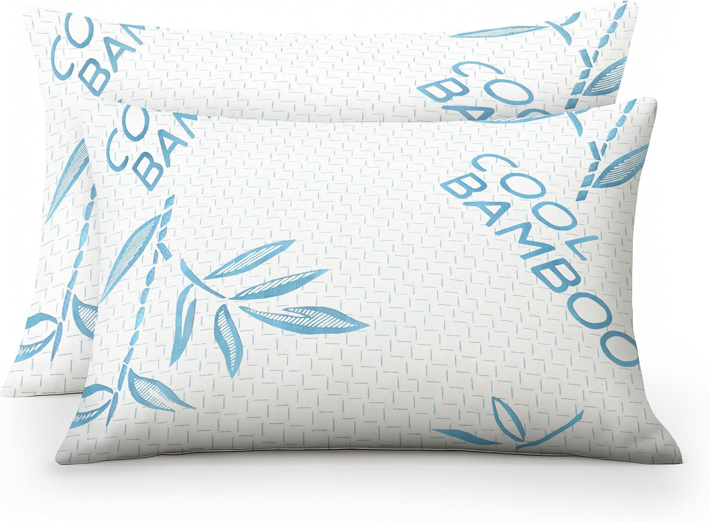 King Size Bamboo Rayon Shredded Memory Foam Pillows - Adjustable Soft & Firm, Washable Cover, Pack of 2 & 4