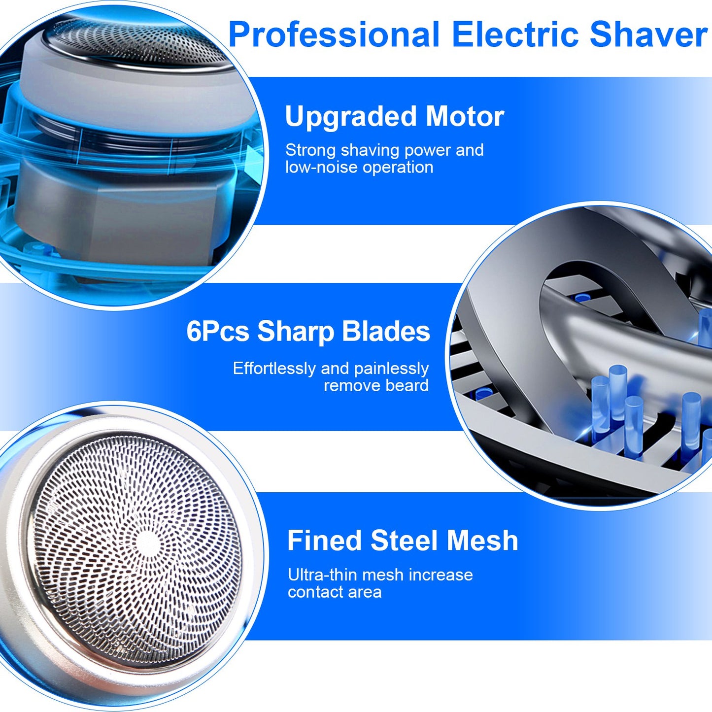 Portable Electric Shaver for Men, Rechargeable Beard Trimmer with LED Display