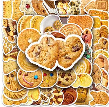 50 Creative Biscuit Pattern Notebook Stickers - Cute Food Series