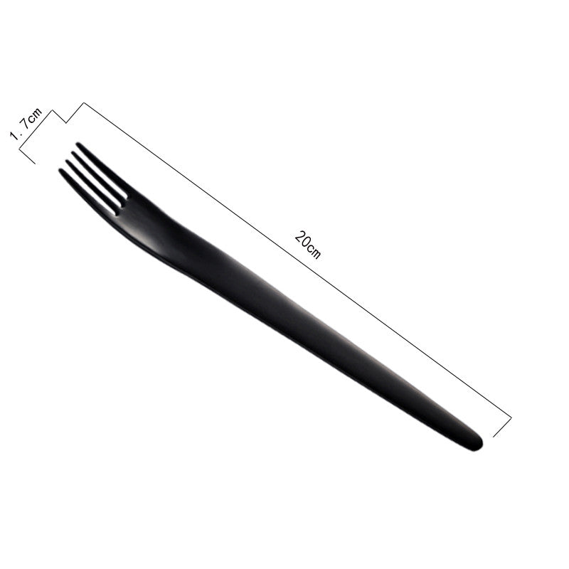 Ins Style Black Brushed Stainless Steel Cutlery Set - Multiple Styles