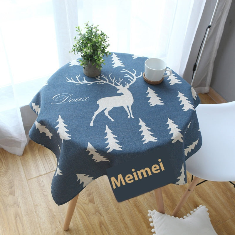 Modern Cotton Linen Tablecloth for Dining Room - Multiple Sizes & Designs