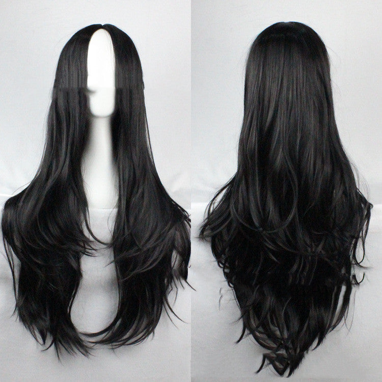 Multicolor Cosplay Wig for Ladies Long Curly Synthetic Hair Beauty Accessory