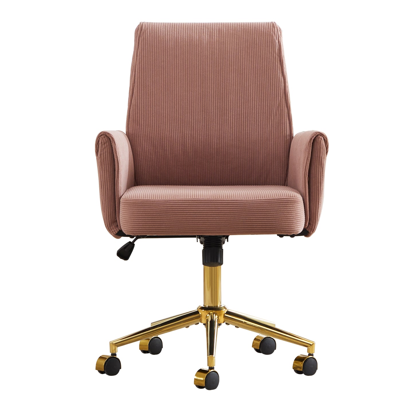 Ergonomic Mid-Back Office Chair - Light Pink Striped Fabric