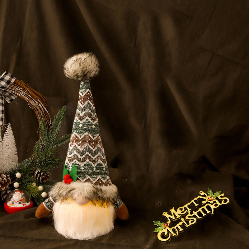 Glowing Knitting Doll Ornaments Christmas Plush Decor Faceless Rudolph