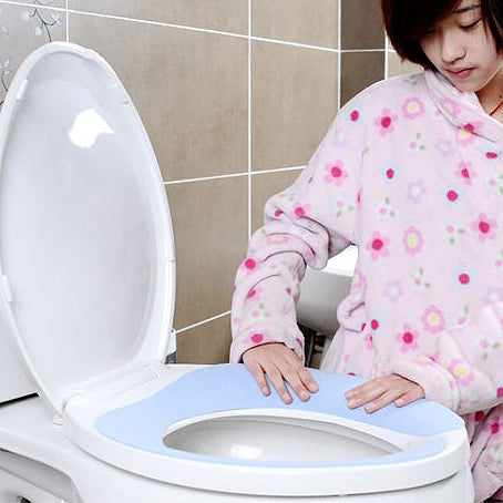 Waterproof Non-Marking Adhesive Toilet Seat Cover - Reusable & Easy Install