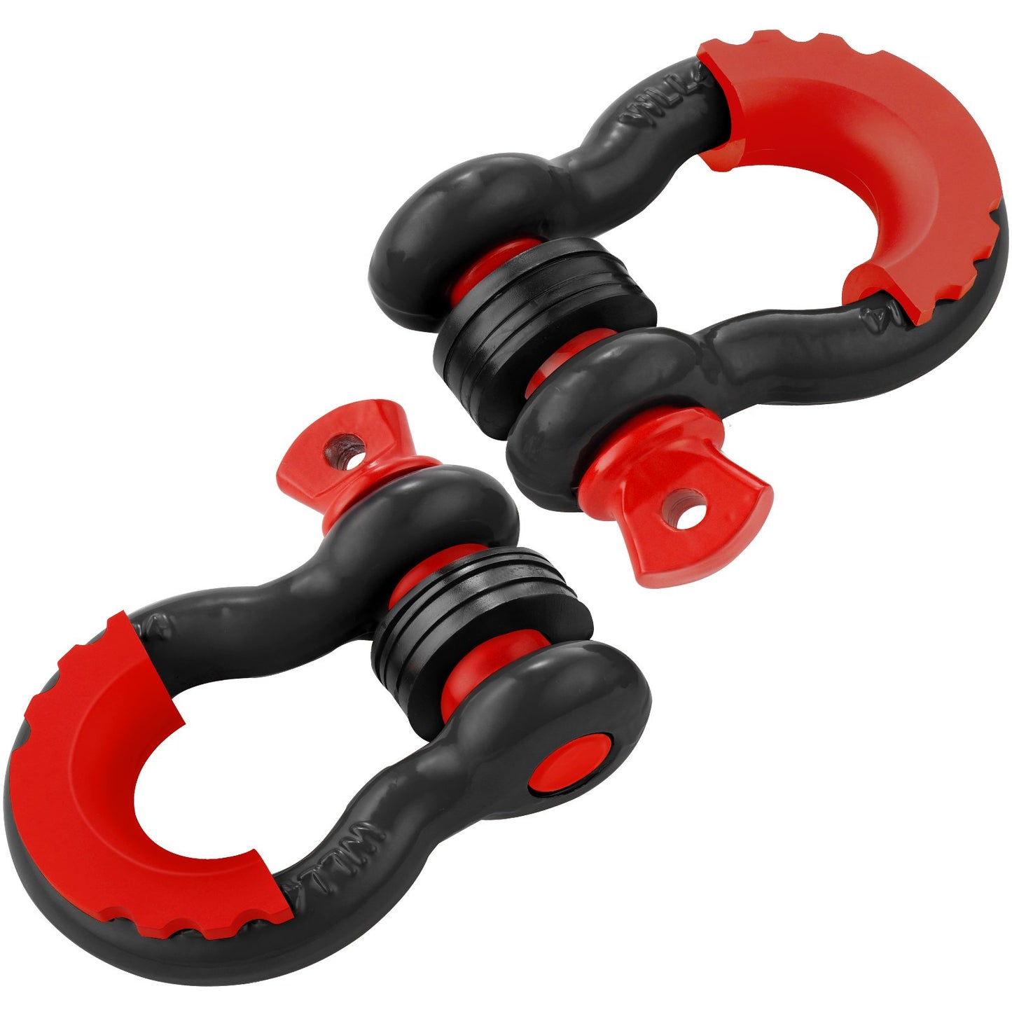 Heavy Duty Alloy Steel D-Ring Shackle 2 Pack 9,500 lbs Towing Recovery Black