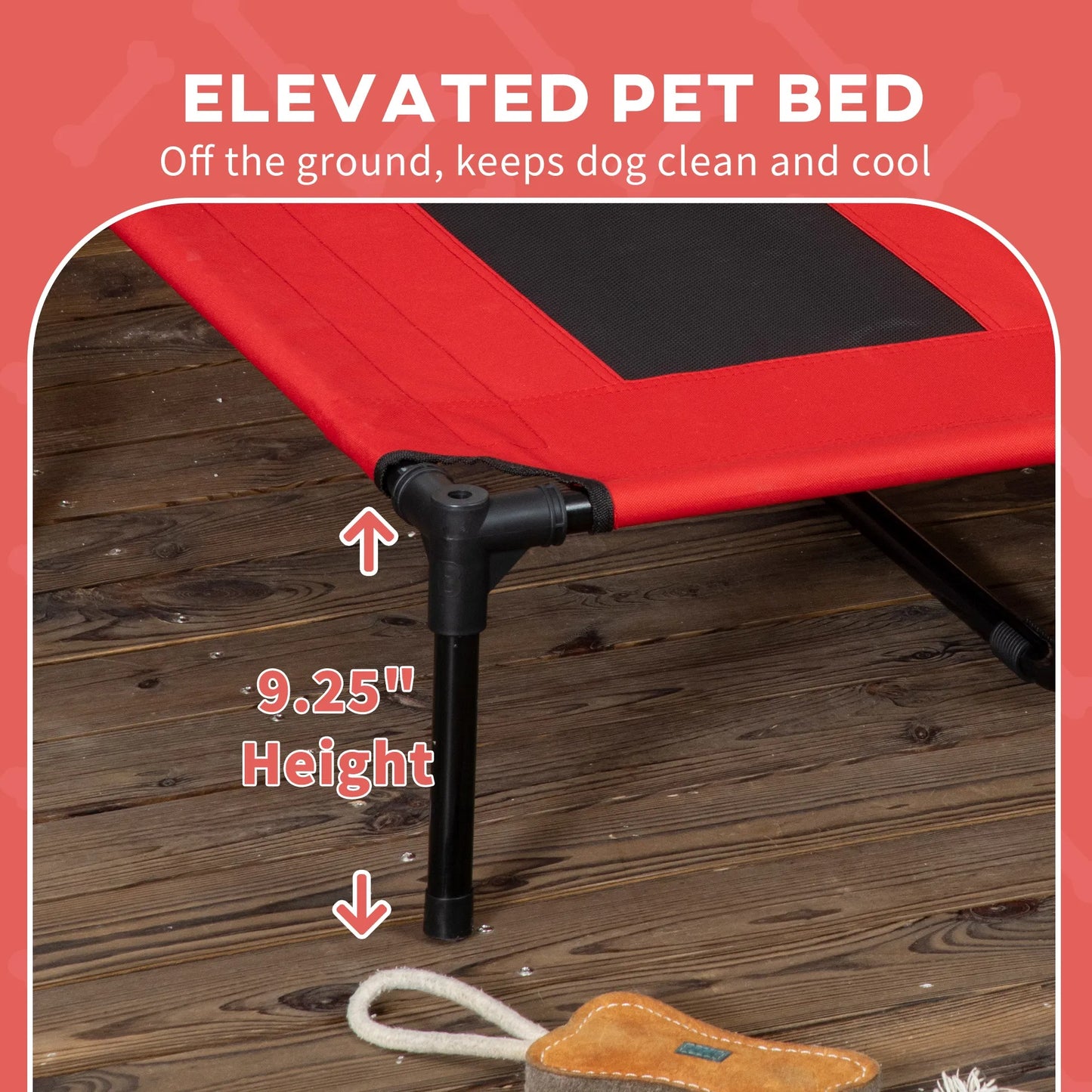 Elevated Dog Cot Bed with Canopy Shade - Portable Outdoor Pet Bed for Medium & Large Dogs