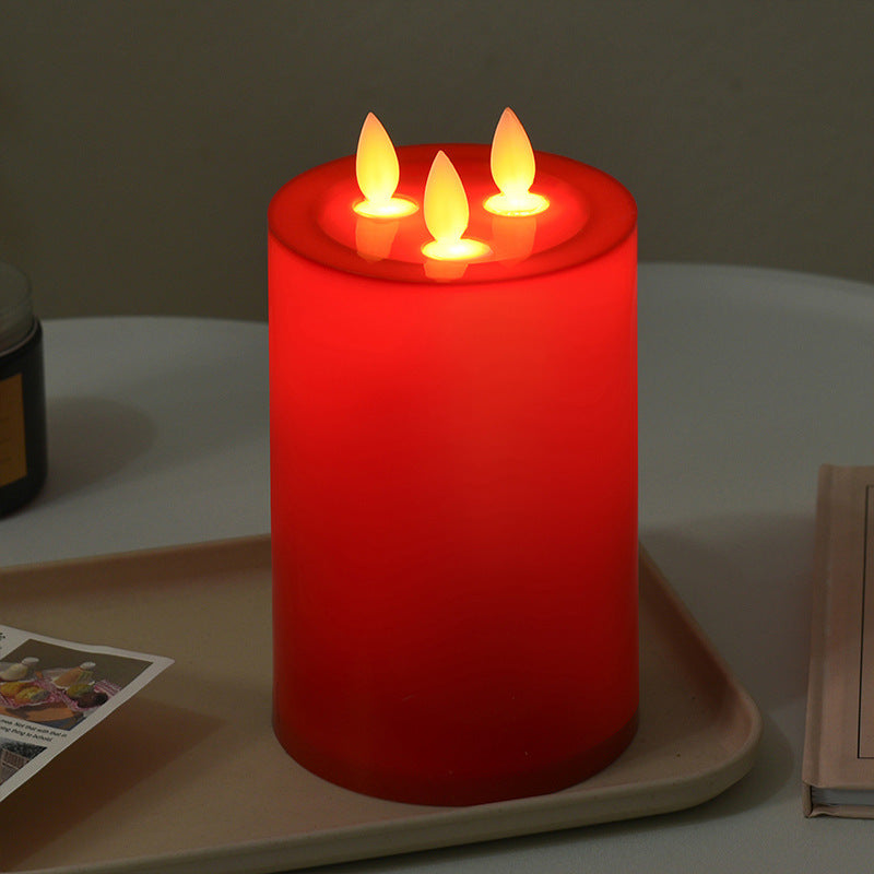 Electric Candle Lamp Romantic Holiday Wedding Smoke-Free Flame Light - Home Decor