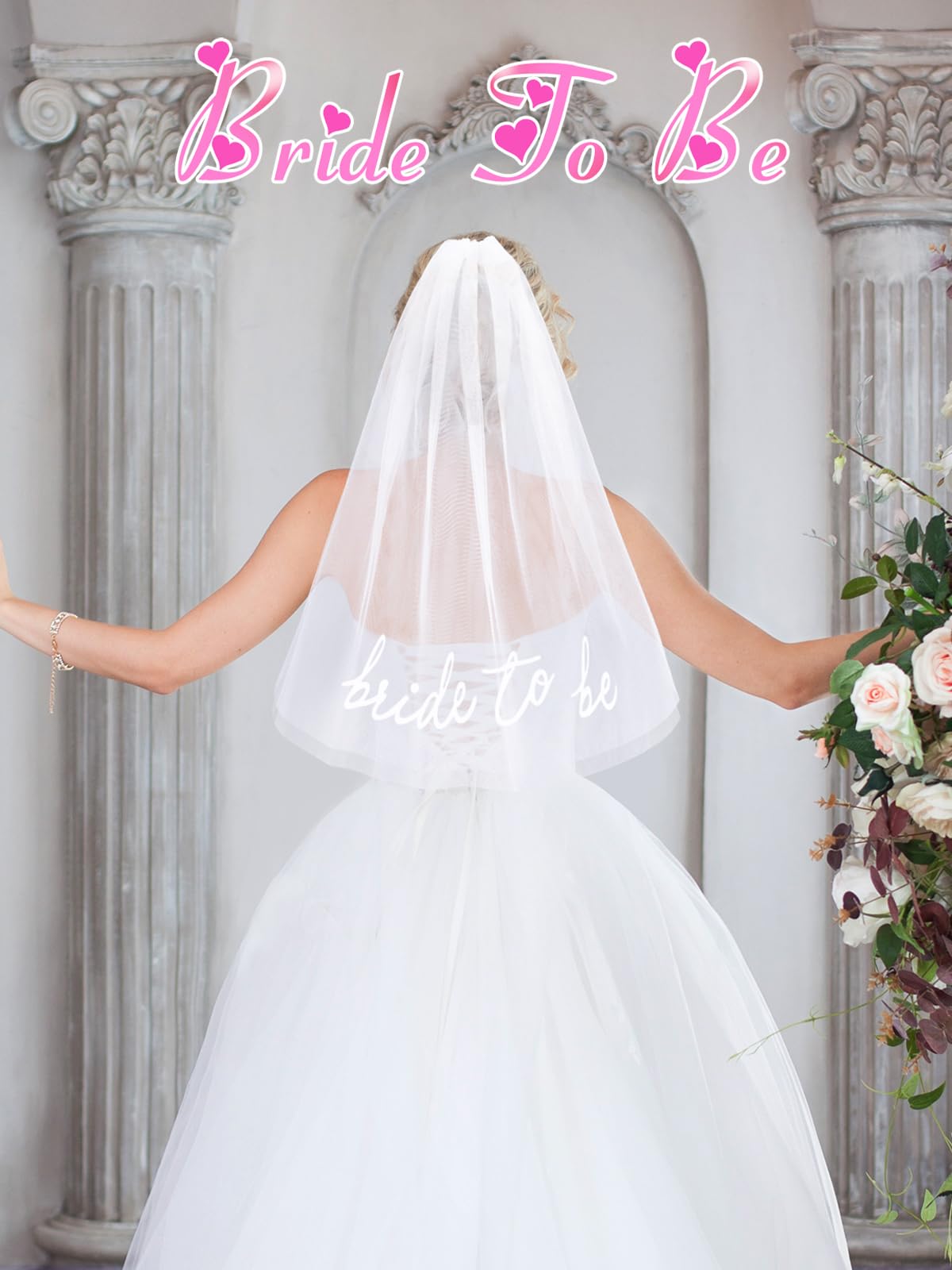 Bride To Be Embroidered Veil - Bachelorette Party Accessory