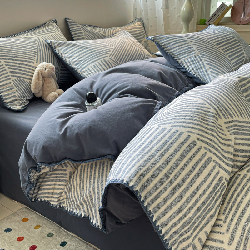 Thickened Cotton Duvet Cover Set for Fall and Winter - Modern & Minimalist