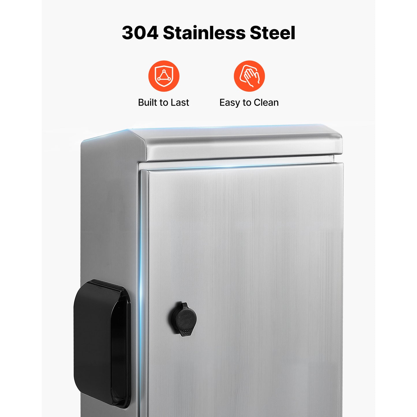 Outdoor Electrical Box 20x16x8 Inch Stainless Steel Ventilated Enclosure with Thermostat Fan Rain Hood