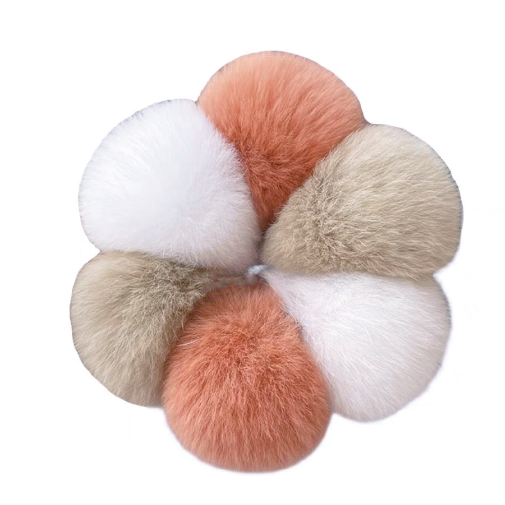 Plush Hair Ring with Rabbit Hair - Multiple Colors