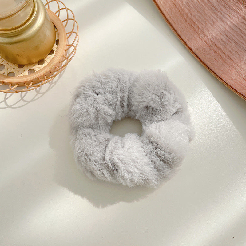 Winter Plush Pork Intestine Hair Ring - Colorful Hair Accessory for Women