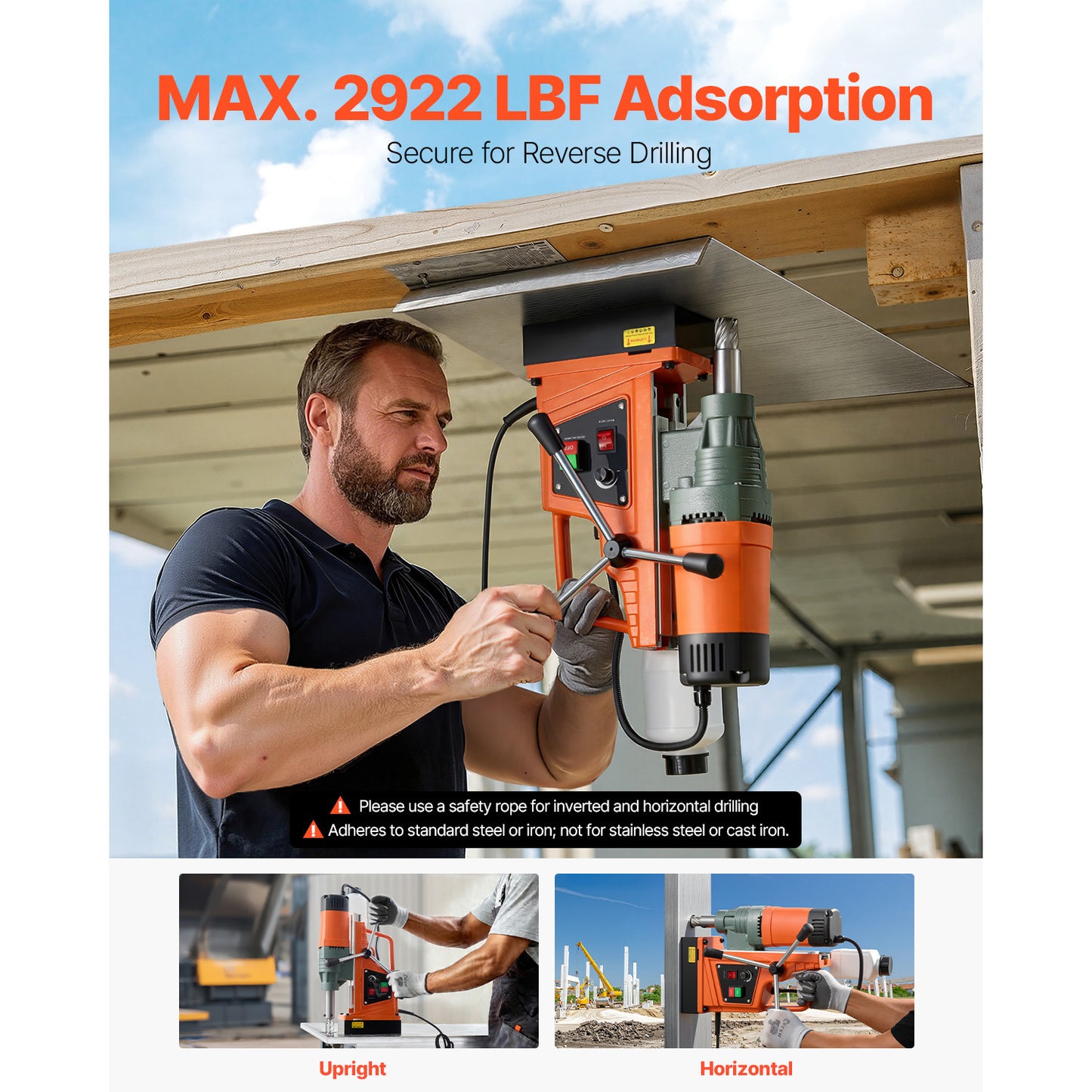 Magnetic Drill Press 1550W Variable Speed Metal Cutting Machine