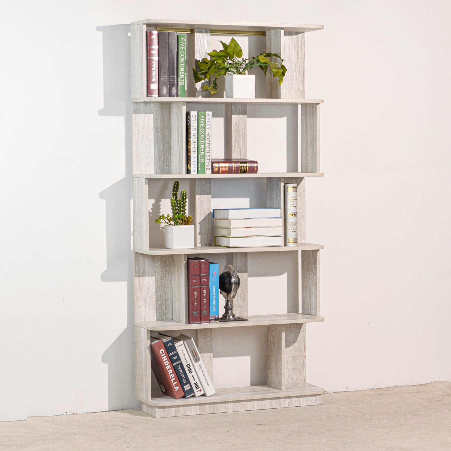 31.5 L X 64.56H Free Combination Bookshelf Modern 5-Tier Open Storage