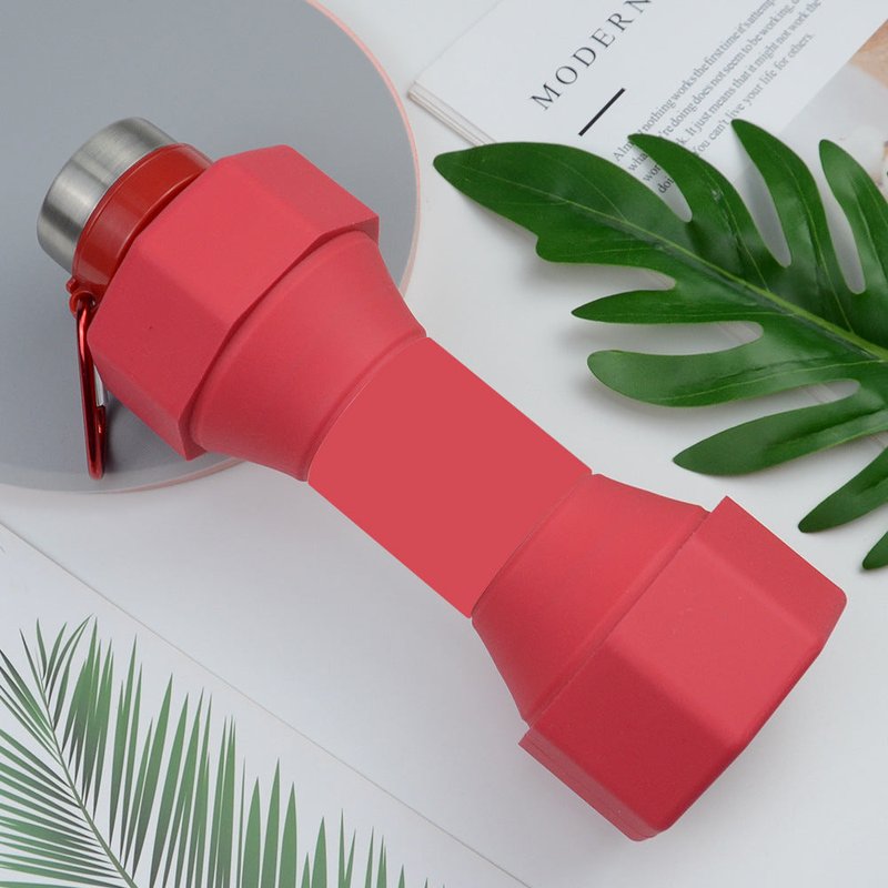 Large Capacity Foldable Dumbbell-Shaped Water Bottle, 650ml, Silicone