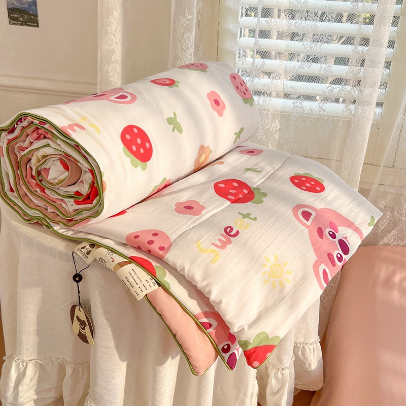 Summer Quilt with Soybean Fiber and Cotton Washable Bedding Set