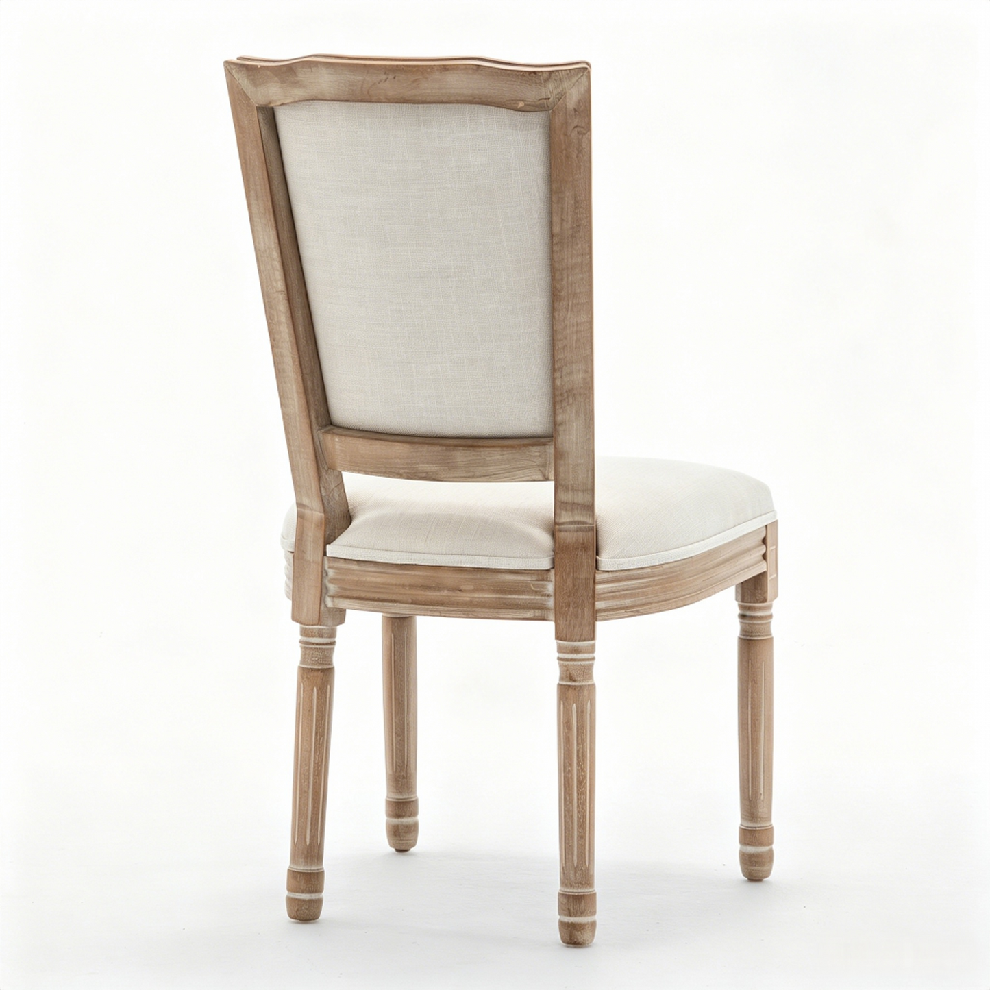 Farmhouse Dining Chairs - Solid Wood Frame with Cushioned Seat, Set of 2, Beige